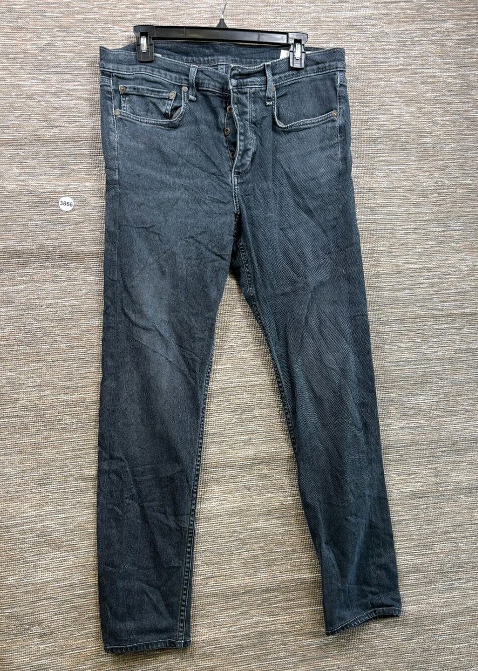 Rag & Bone Jeans Fit 2 Slim Straight Leg Mens Size 34 Button Fly Stretch Denim